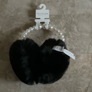 Anna & Ava Faux Fur Ear Muffs with Pearl Headband